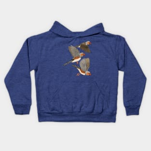 Zebra Finches Flight Kids Hoodie